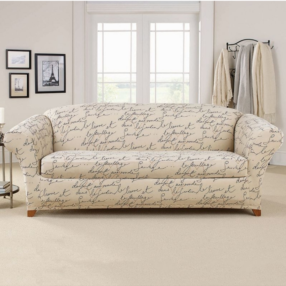 2-piece Waverly Stretch Pen Pal Sofa Slipcover